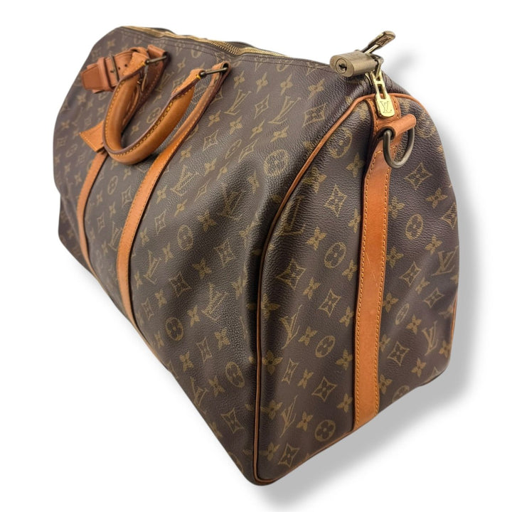 Louis Vuitton Vintage Brown Monogram 50 Keepall Duffle Bag - Lux Central