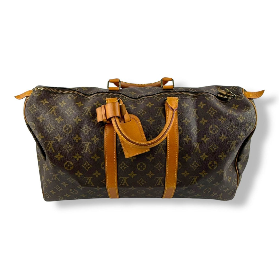 Louis Vuitton Vintage Brown Monogram 50 Keepall Duffle Bag - Lux Central