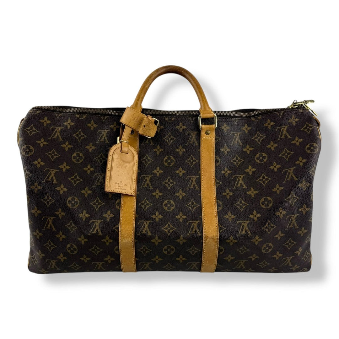 Louis Vuitton Vintage Brown Monogram 50 Keepall Duffle Bag - Lux Central