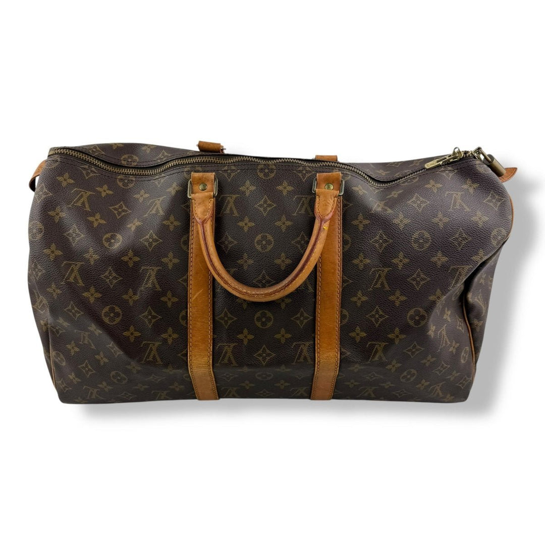 Louis Vuitton Vintage Brown Monogram 50 Keepall Duffle Bag - Lux Central