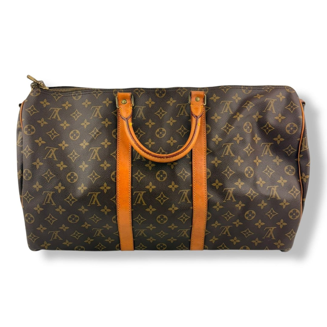 Louis Vuitton Vintage Brown Monogram 50 Keepall Duffle Bag - Lux Central