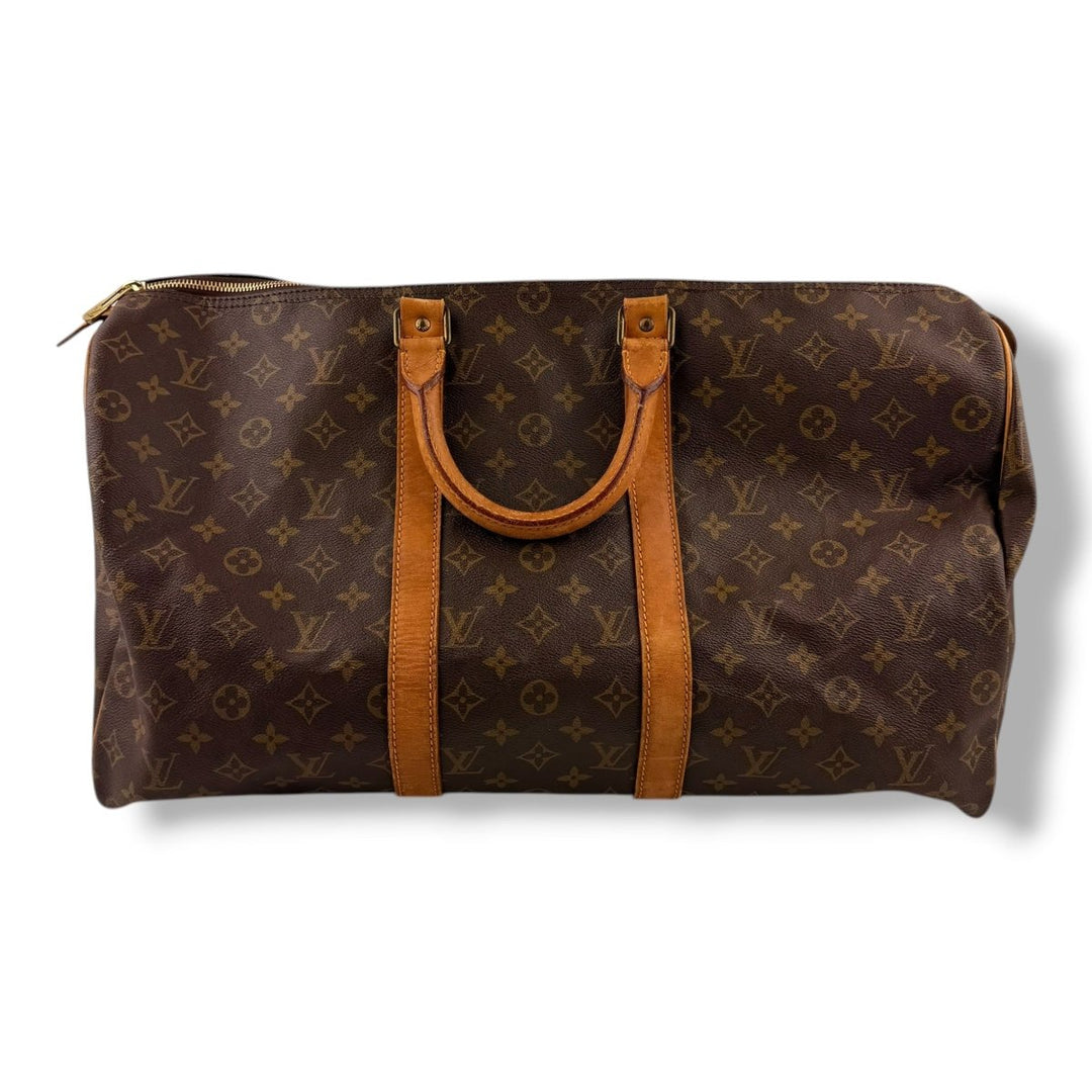 Louis Vuitton Vintage Brown Monogram 50 Keepall Duffle Bag - Lux Central