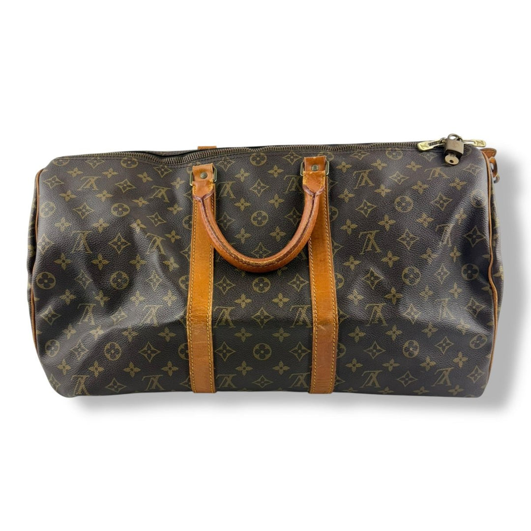 Louis Vuitton Vintage Brown Monogram 50 Keepall Duffle Bag - Lux Central
