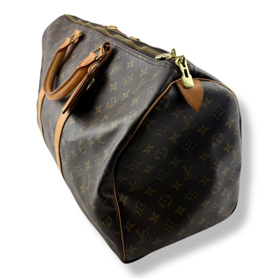 Louis Vuitton Vintage Brown Monogram 50 Keepall Duffle Bag - Lux Central