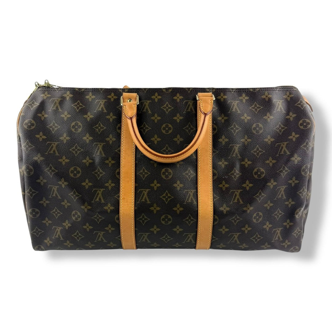 Louis Vuitton Vintage Brown Monogram 50 Keepall Duffle Bag - Lux Central