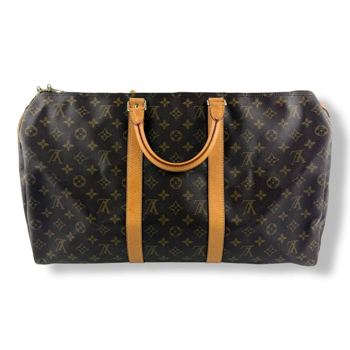 Louis Vuitton Vintage Brown Monogram 50 Keepall Duffle Bag - Lux Central