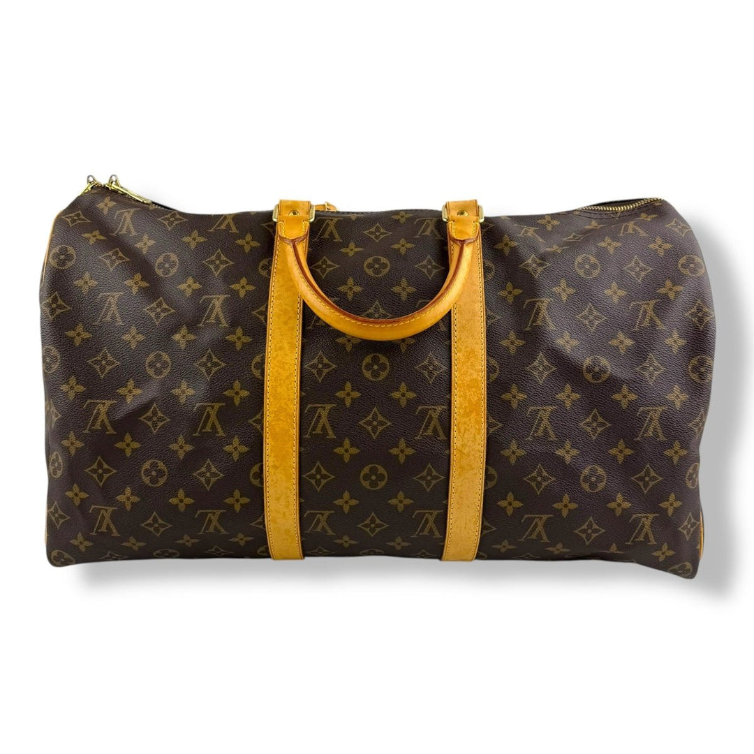 Louis Vuitton Vintage Brown Monogram 50 Keepall Duffle Bag - Lux Central