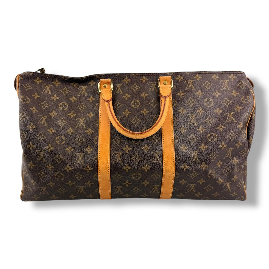 Louis Vuitton Vintage Brown Monogram 50 Keepall Duffle Bag - Lux Central