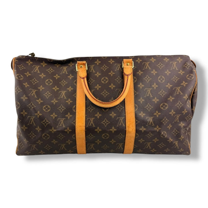 Louis Vuitton Vintage Brown Monogram 50 Keepall Duffle Bag - Lux Central