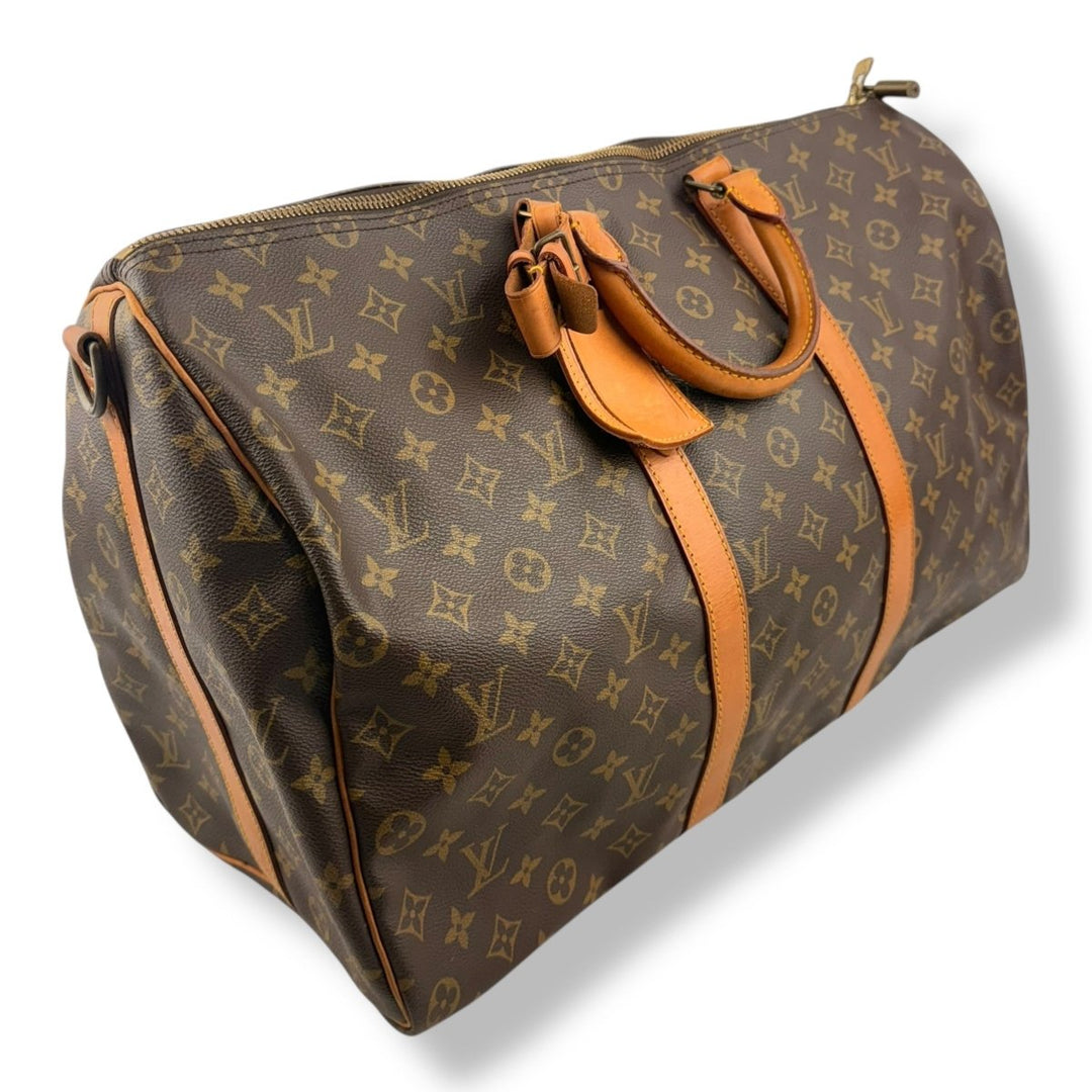 Louis Vuitton Vintage Brown Monogram 50 Keepall Duffle Bag - Lux Central