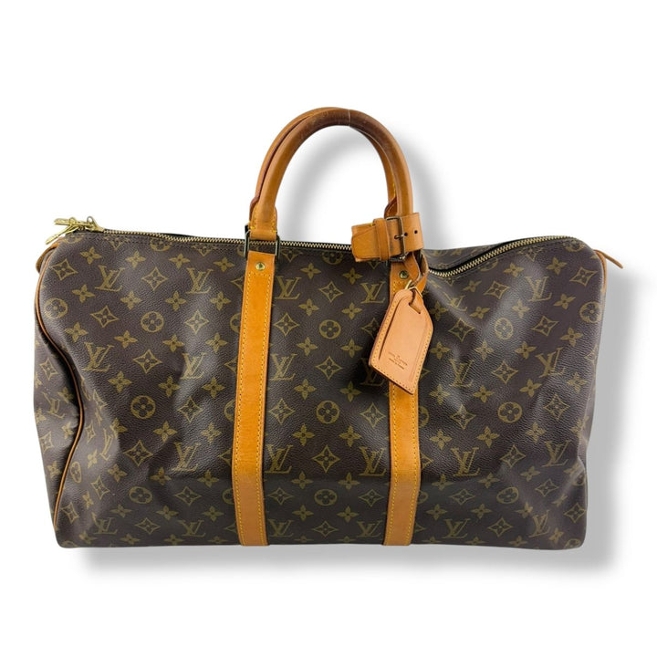 Louis Vuitton Vintage Brown Monogram 50 Keepall Duffle Bag - Lux Central