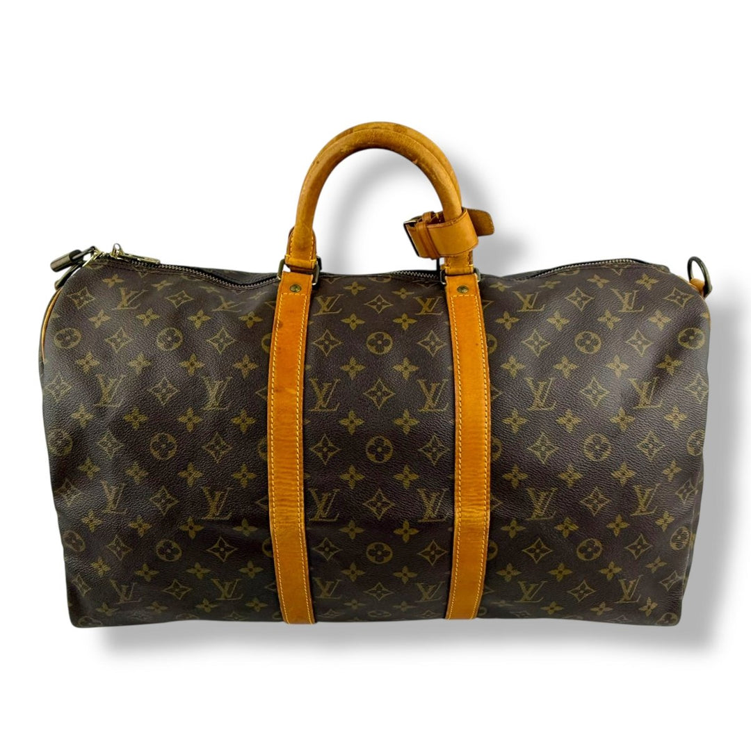 Louis Vuitton Vintage Brown Monogram 50 Keepall Duffle Bag - Lux Central