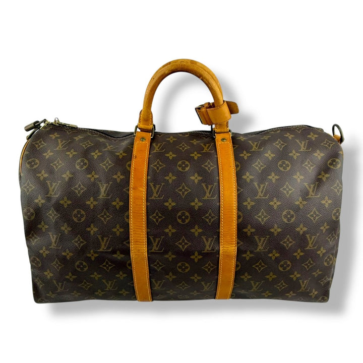 Louis Vuitton Vintage Brown Monogram 50 Keepall Duffle Bag - Lux Central