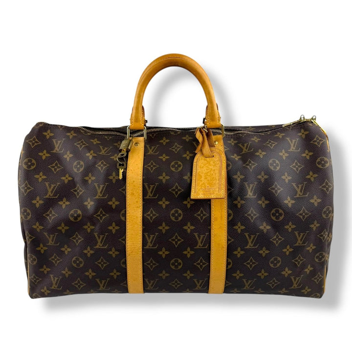 Louis Vuitton Vintage Brown Monogram 50 Keepall Duffle Bag - Lux Central