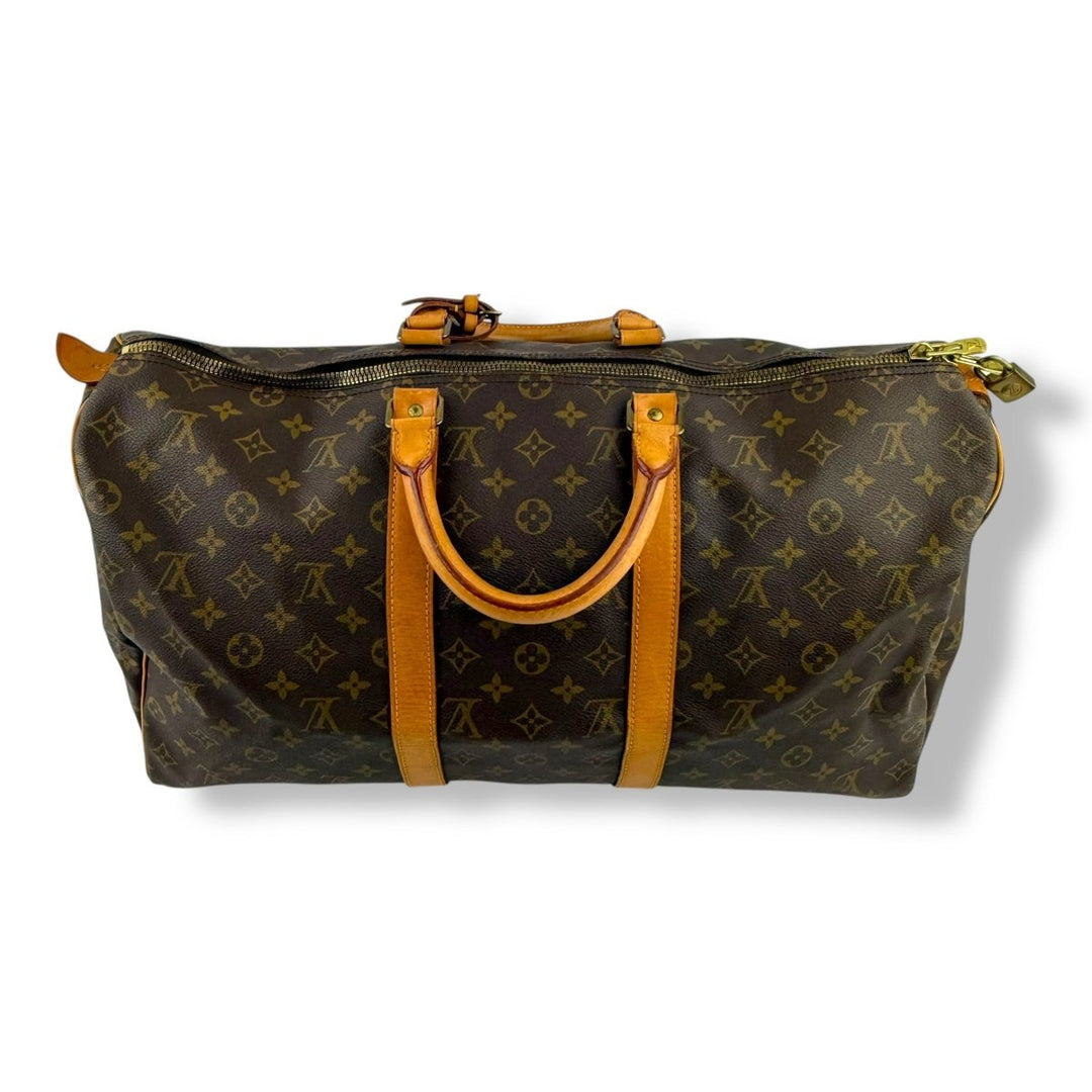 Louis Vuitton Vintage Brown Monogram 50 Keepall Duffle Bag - Lux Central