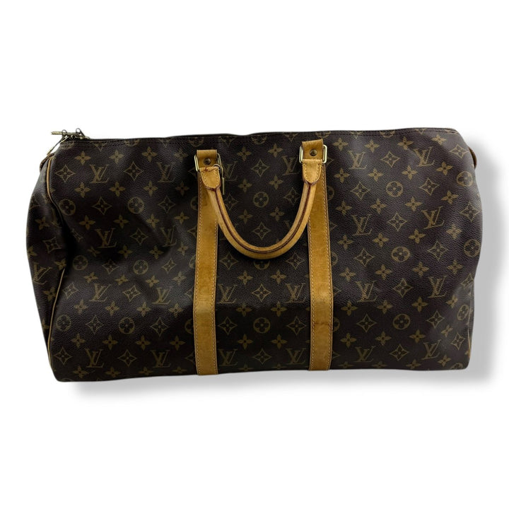 Louis Vuitton Vintage Brown Monogram 50 Keepall Duffle Bag - Lux Central