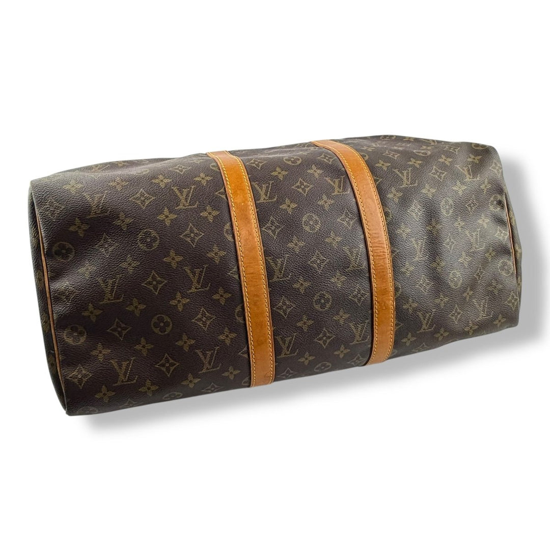Louis Vuitton Vintage Brown Monogram 50 Keepall Duffle Bag - Lux Central