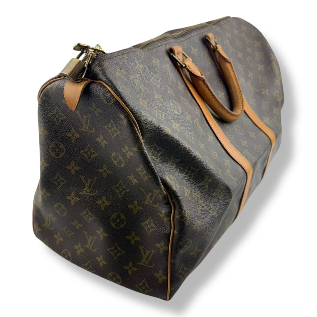 Louis Vuitton Vintage Brown Monogram 50 Keepall Duffle Bag - Lux Central