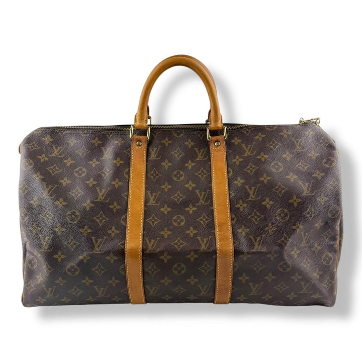 Louis Vuitton Vintage Brown Monogram 50 Keepall Duffle Bag - Lux Central