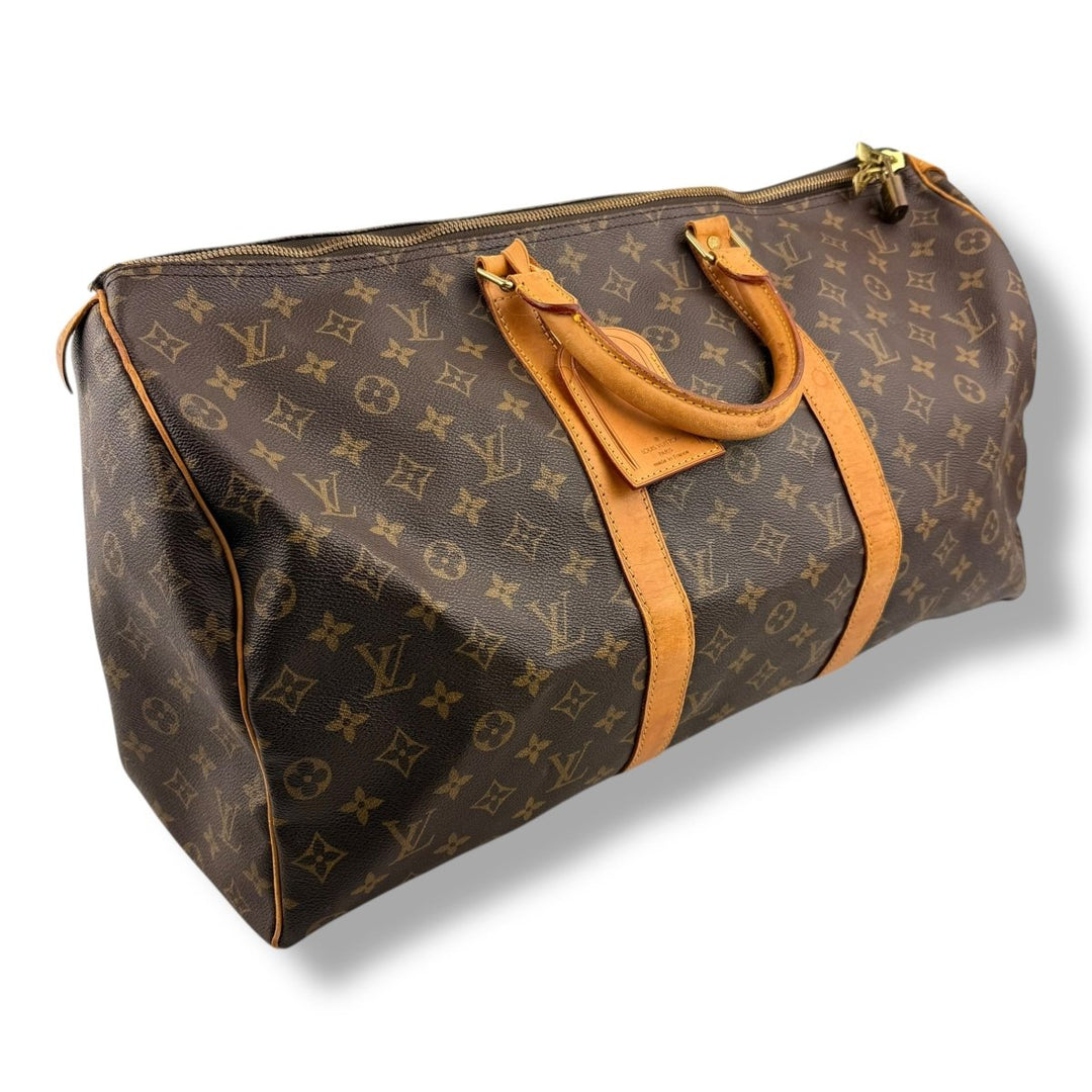 Louis Vuitton Vintage Brown Monogram 50 Keepall Duffle Bag - Lux Central