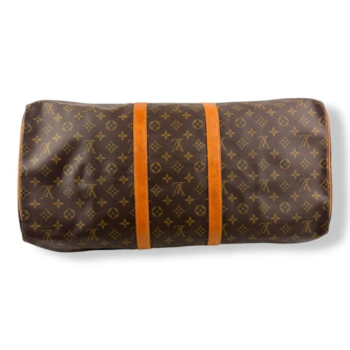 Louis Vuitton Vintage Brown Monogram 55 Keepall Duffle Bag - Lux Central