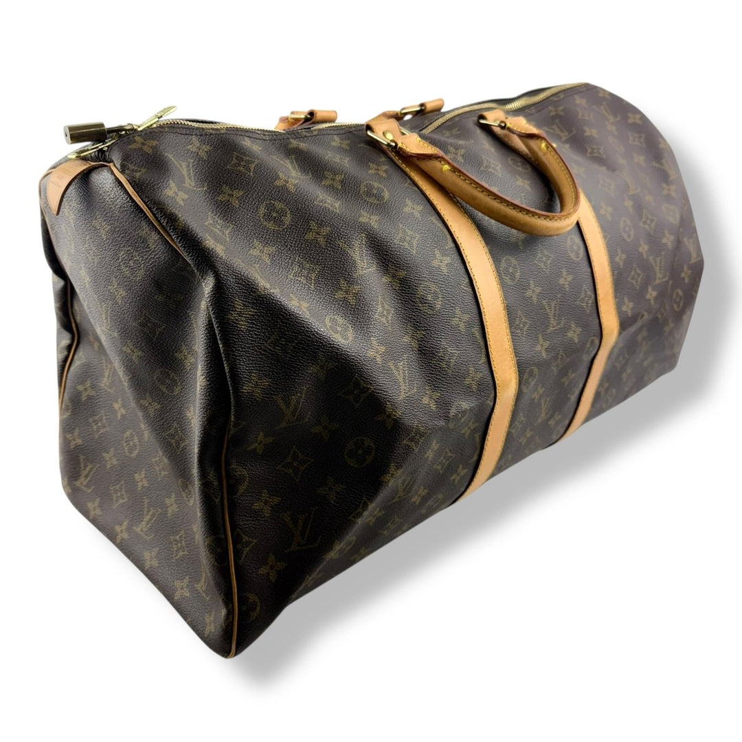 Louis Vuitton Vintage Brown Monogram 55 Keepall Duffle Bag - Lux Central