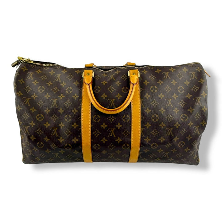 Louis Vuitton Vintage Brown Monogram 55 Keepall Duffle Bag - Lux Central