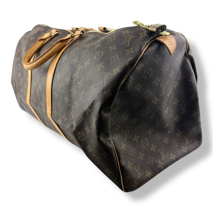 Louis Vuitton Vintage Brown Monogram 55 Keepall Duffle Bag - Lux Central