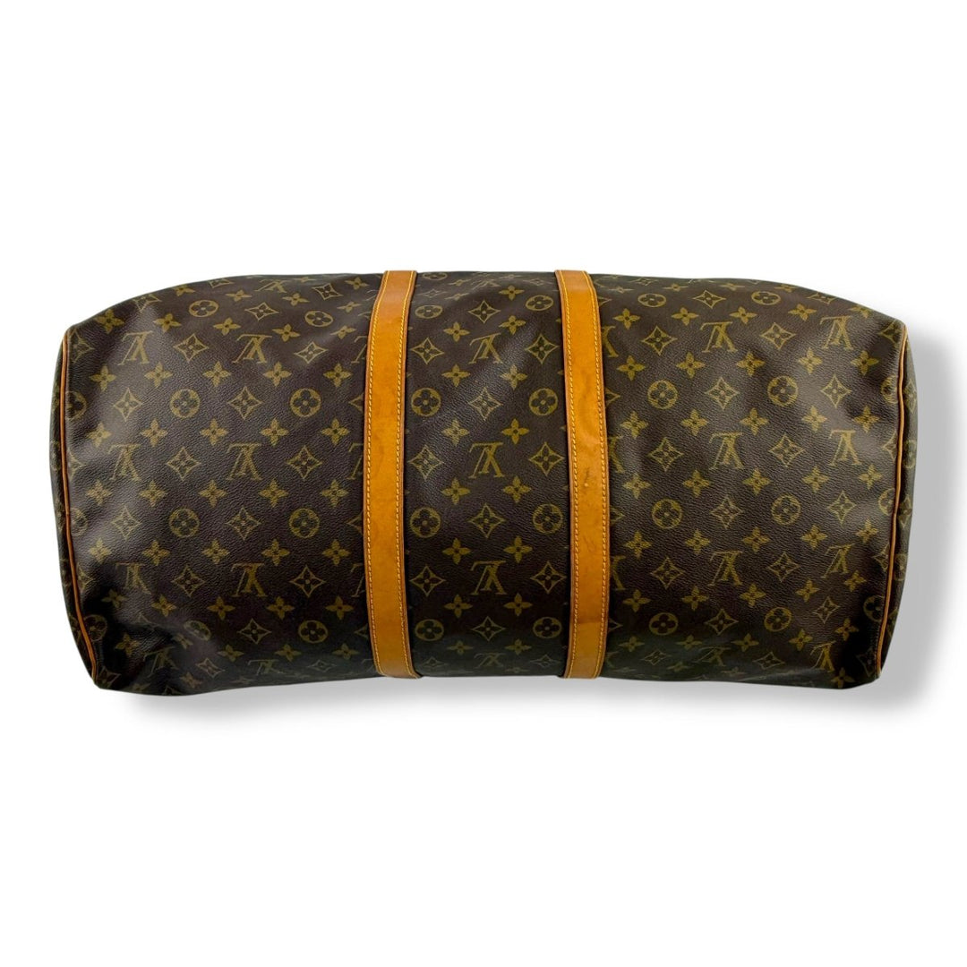 Louis Vuitton Vintage Brown Monogram 55 Keepall Duffle Bag - Lux Central