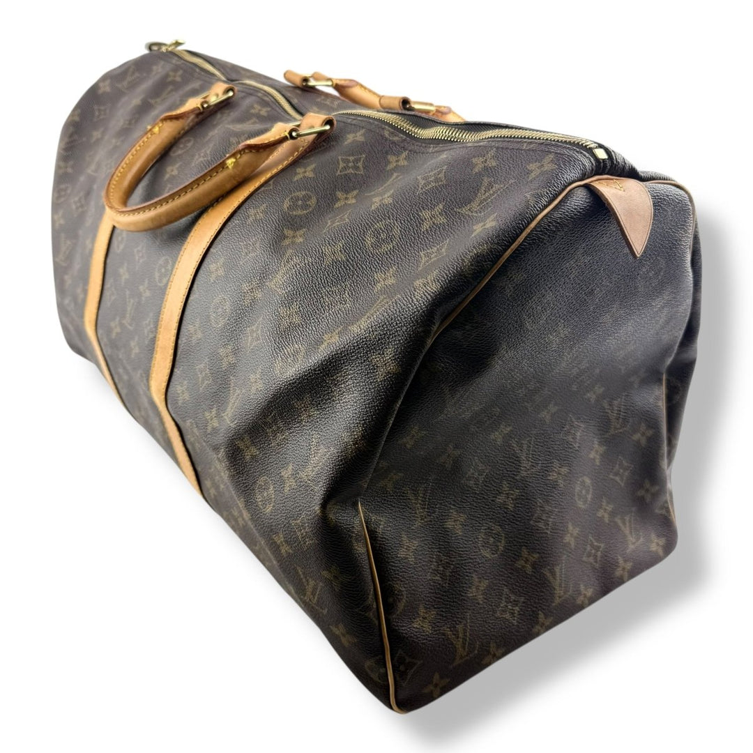 Louis Vuitton Vintage Brown Monogram 55 Keepall Duffle Bag - Lux Central