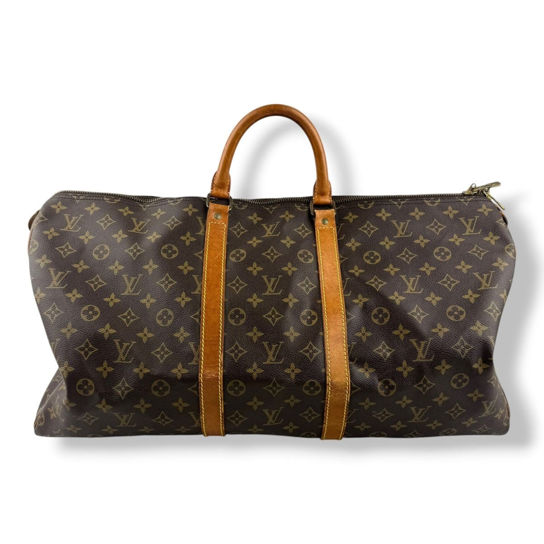 Louis Vuitton Vintage Brown Monogram 55 Keepall Duffle Bag - Lux Central