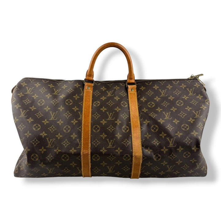 Louis Vuitton Vintage Brown Monogram 55 Keepall Duffle Bag - Lux Central