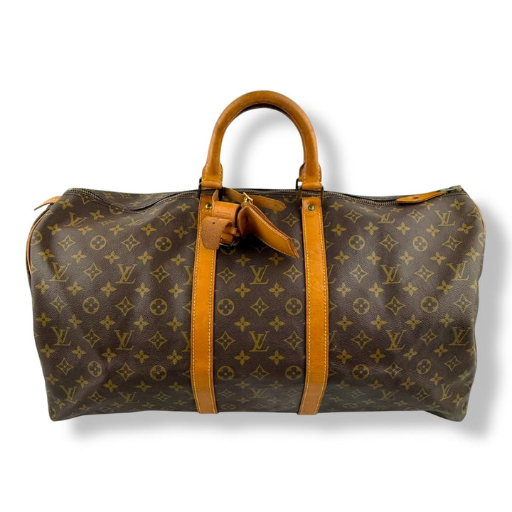 Louis Vuitton Vintage Brown Monogram 55 Keepall Duffle Bag - Lux Central