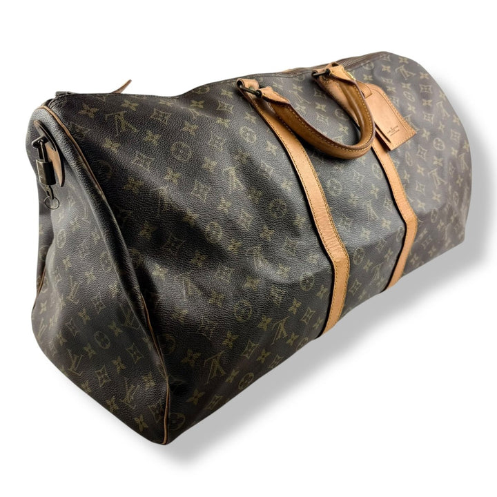 Louis Vuitton Vintage Brown Monogram 55 Keepall Duffle Bag - Lux Central