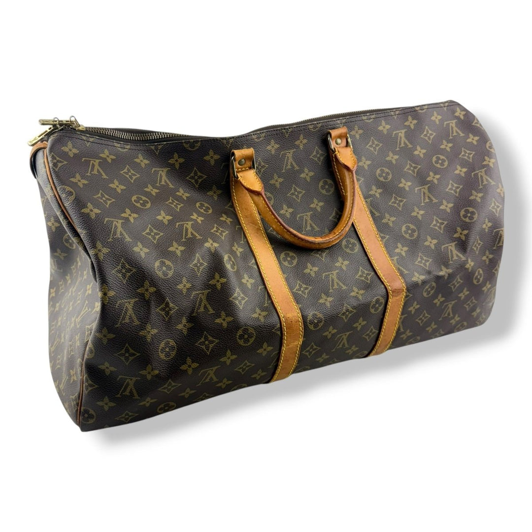 Louis Vuitton Vintage Brown Monogram 55 Keepall Duffle Bag - Lux Central
