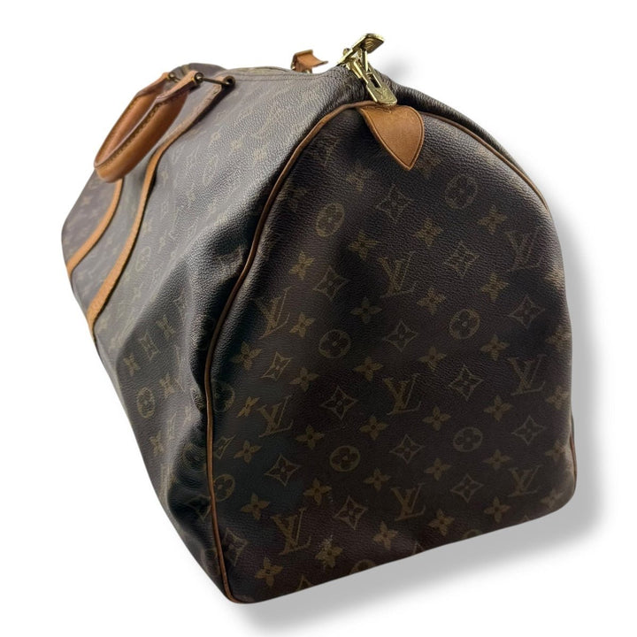 Louis Vuitton Vintage Brown Monogram 55 Keepall Duffle Bag - Lux Central