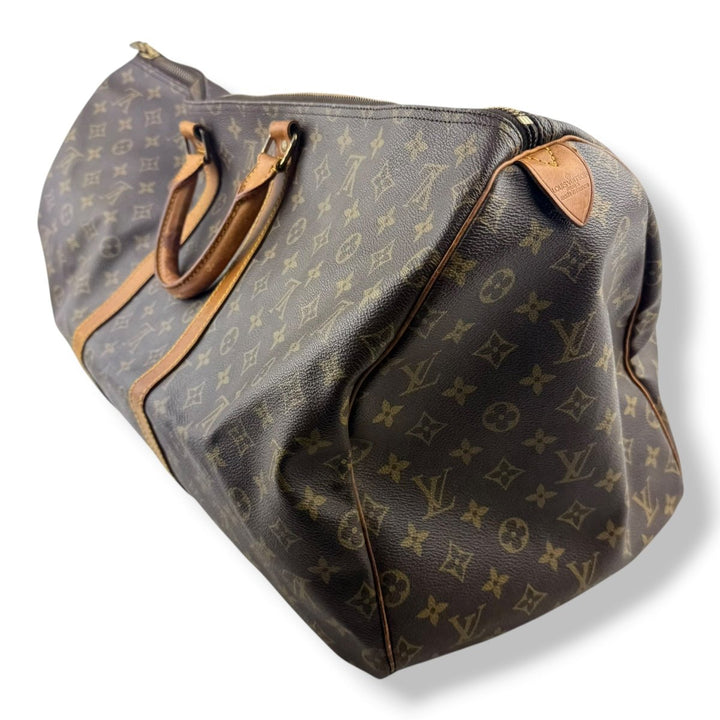 Louis Vuitton Vintage Brown Monogram 55 Keepall Duffle Bag - Lux Central