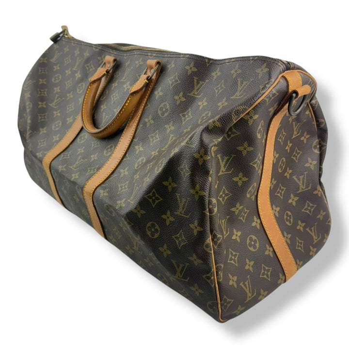 Louis Vuitton Vintage Brown Monogram 55 Keepall Duffle Bag - Lux Central