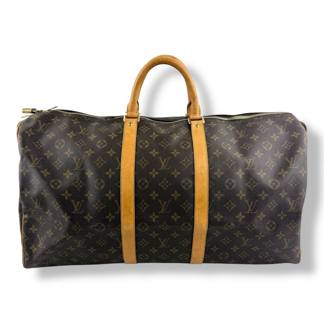 Louis Vuitton Vintage Brown Monogram 55 Keepall Duffle Bag - Lux Central