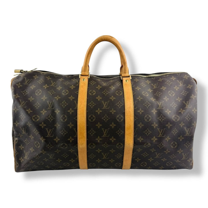 Louis Vuitton Vintage Brown Monogram 55 Keepall Duffle Bag - Lux Central