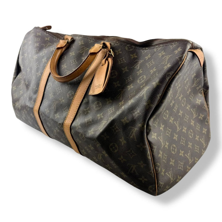 Louis Vuitton Vintage Brown Monogram 55 Keepall Duffle Bag - Lux Central
