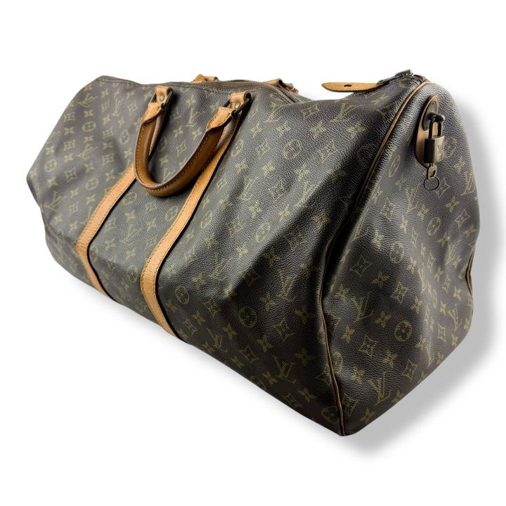 Louis Vuitton Vintage Brown Monogram 55 Keepall Duffle Bag - Lux Central