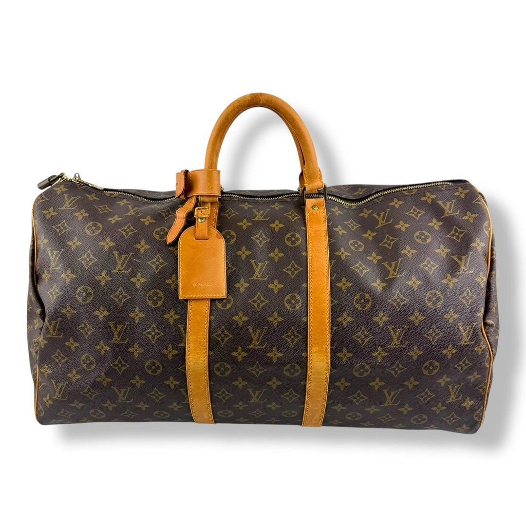 Louis Vuitton Vintage Brown Monogram 55 Keepall Duffle Bag - Lux Central