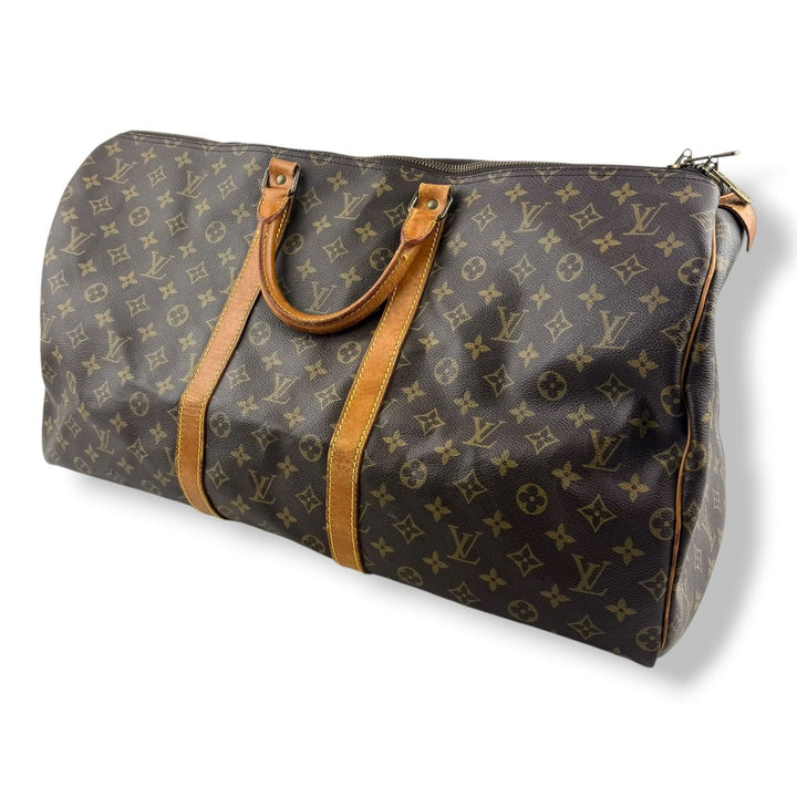Louis Vuitton Vintage Brown Monogram 55 Keepall Duffle Bag - Lux Central