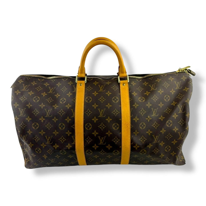 Louis Vuitton Vintage Brown Monogram 55 Keepall Duffle Bag - Lux Central