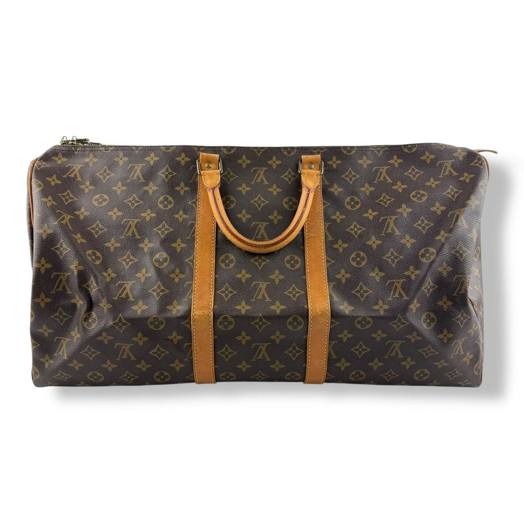 Louis Vuitton Vintage Brown Monogram 55 Keepall Duffle Bag - Lux Central
