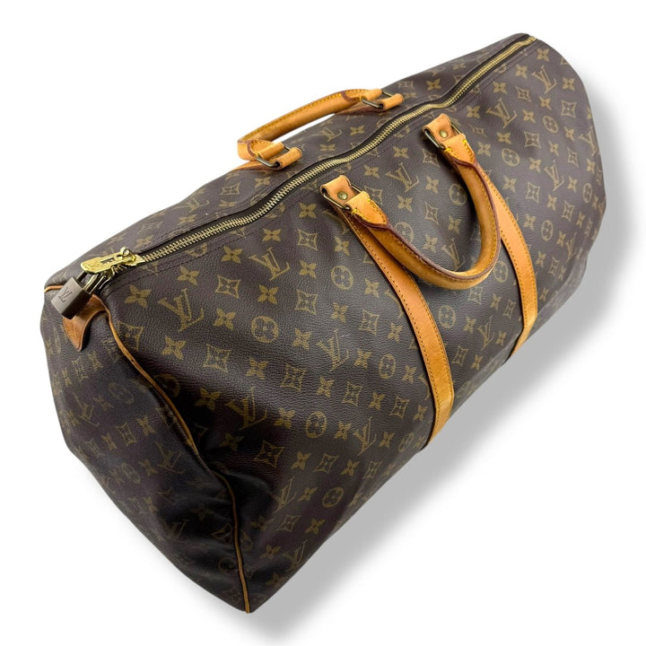 Louis Vuitton Vintage Brown Monogram 55 Keepall Duffle Bag - Lux Central