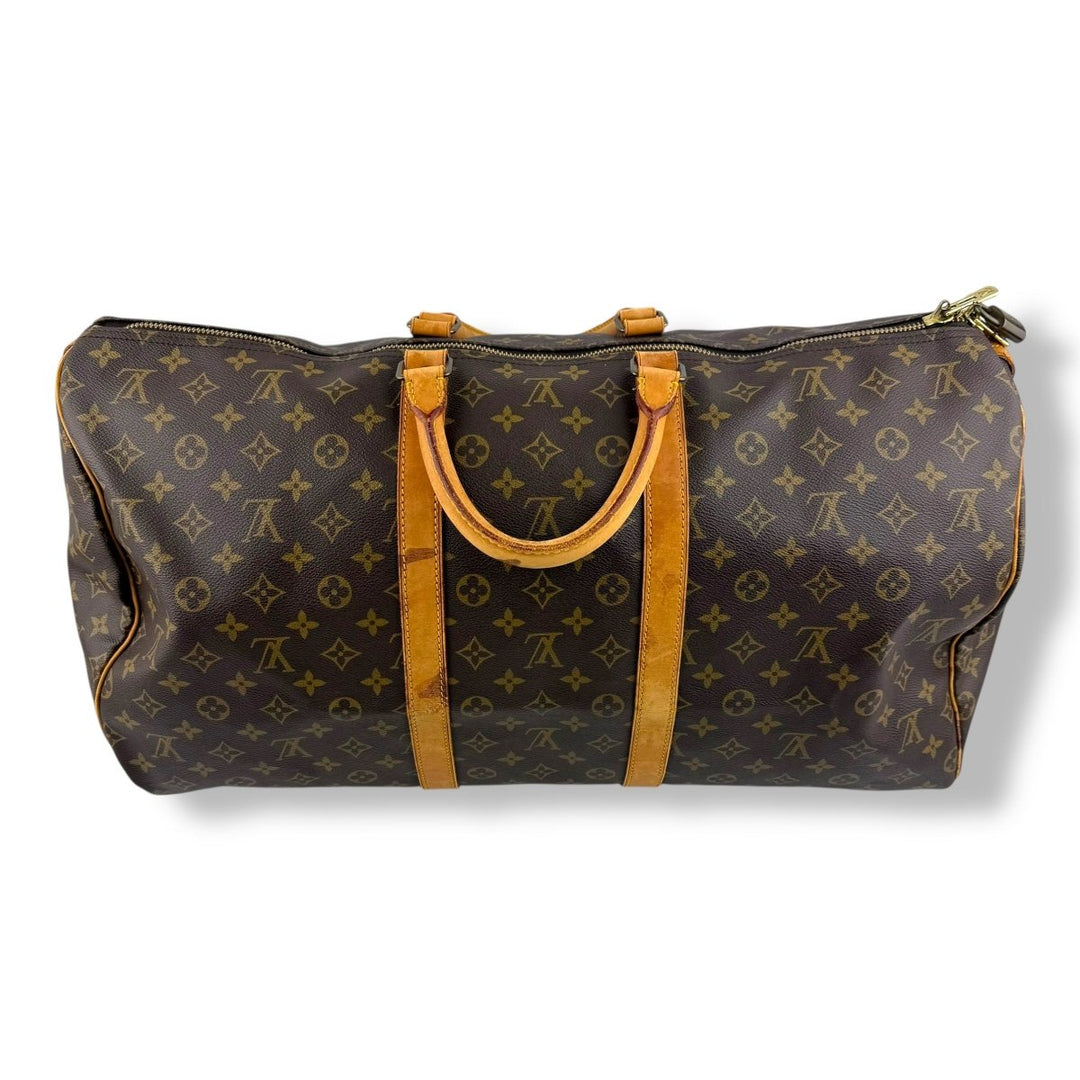 Louis Vuitton Vintage Brown Monogram 55 Keepall Duffle Bag - Lux Central