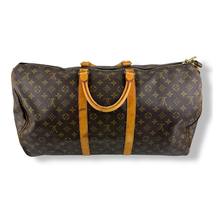 Louis Vuitton Vintage Brown Monogram 55 Keepall Duffle Bag - Lux Central