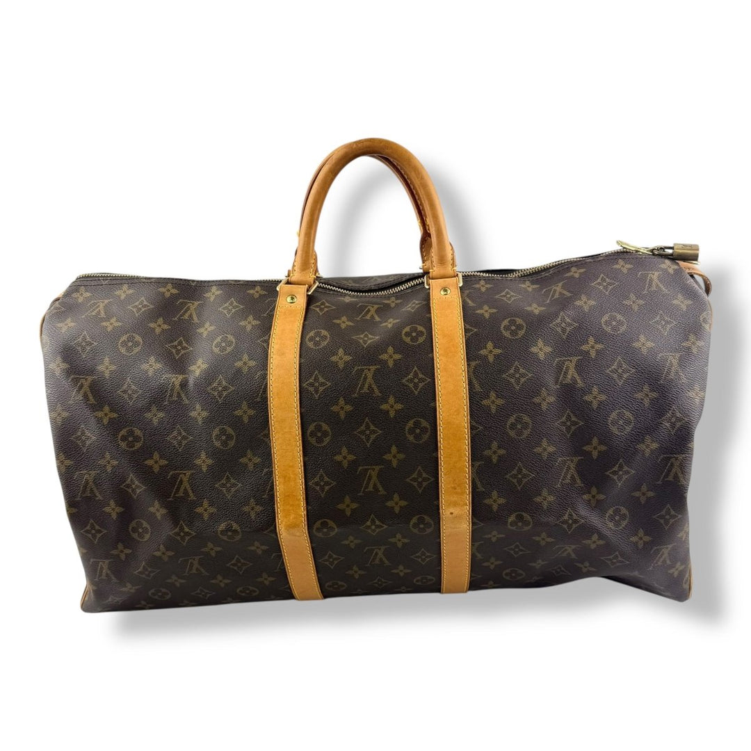 Louis Vuitton Vintage Brown Monogram 55 Keepall Duffle Bag - Lux Central